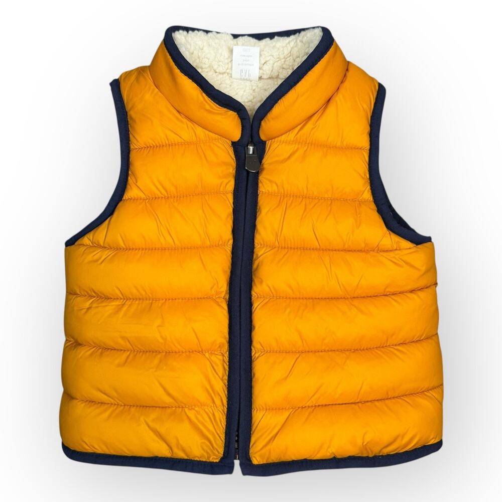 BABY GAP Toddler Yellow‎ Puffer Vest Size 6-12 Months Zip Baby Kids